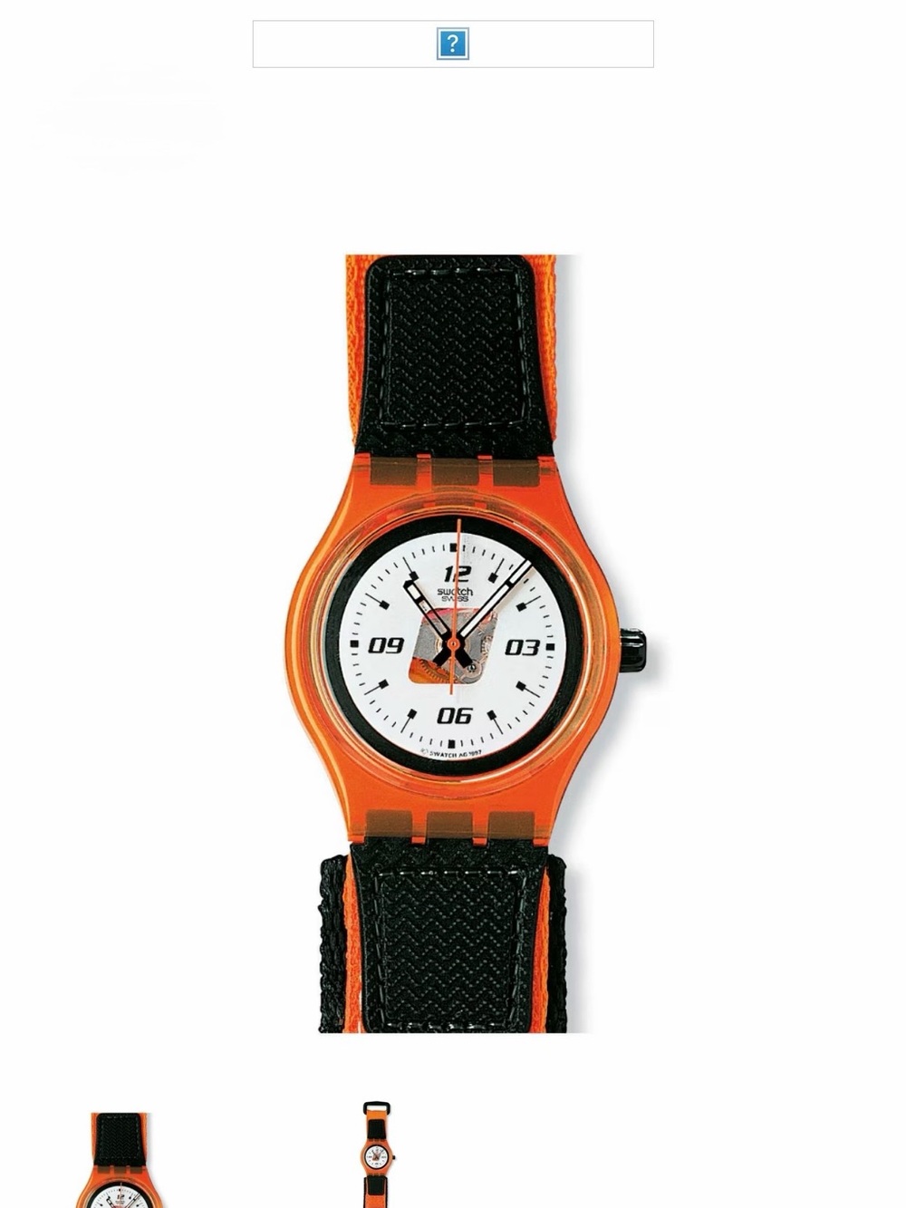 Swatch Orange Transparent Sport Watch with Black Strap